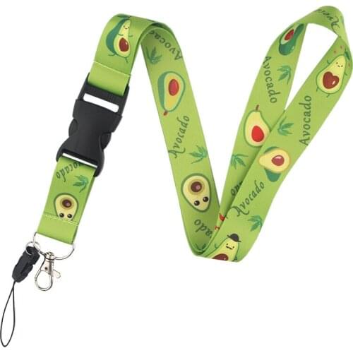 ER037 Summer Style Avocado Creative Lanyard Badge ID Lanyards Mobile Phone Rope Chain Necklace Lanyard Neck Straps Accessories