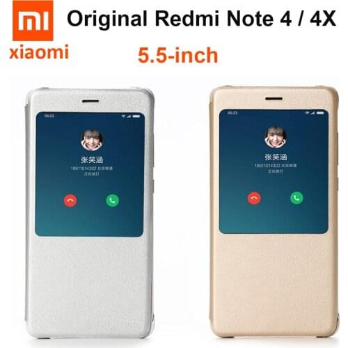 100% Original xiaomi REDMI NOTE 4 / note 4x flip case Chinese MTK Helio x 20 / Global Version Snapdragon Cover ( 5.5 inch )