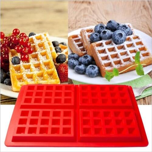 DIY Silicone Waffle Mold Non-stick Kitchen Bakeware Cake Mould Makers for Oven High-temperature Baking Set Bakeware Cooking Tool