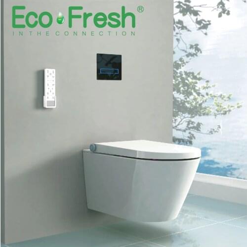 Ecofresh intelligent toilet Integrated Electronic Bidet D-shape Atuo flush wall-hung and back to wall toilet storage tank WC