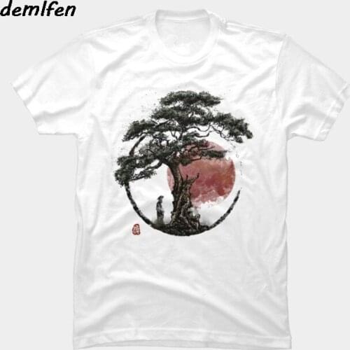 Summer anime Sunset in Huangshan T-Shirt harajuku streetwear tees cool tops Men Short Sleeve O-neck cotton Shirt