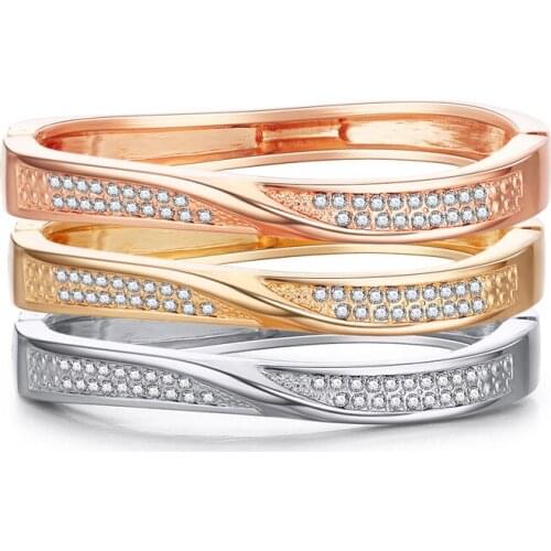 ORNAPEADIA Hot Selling Bracelets Creative Ladies Jewelry Minimalist Versatile Fashion Jewelry Double Row Diamond Twisted Waves