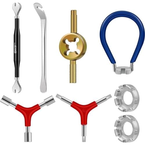 BOY 8Pcs Bike Spoke Wrench Tool Include Bicycle Spoke Wrench,Tire Lever,Y-Type Hex Wrench and Y-Type Socket Wrench for Bicycle