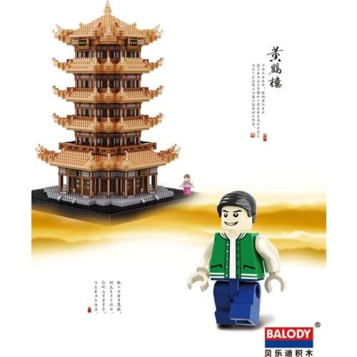 Balody Mini Blocks Architecture Building Toy Chinese Tower Model brinquedos Bricks Children toys for kids Xmas Gifts 16068