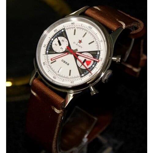 1963 Panda Pilot Chronograph Watch Men 40mm Air Force Sapphire ST1901 Hand Wind Mechanical Wristwatches Retro Clock Reloj Hombre