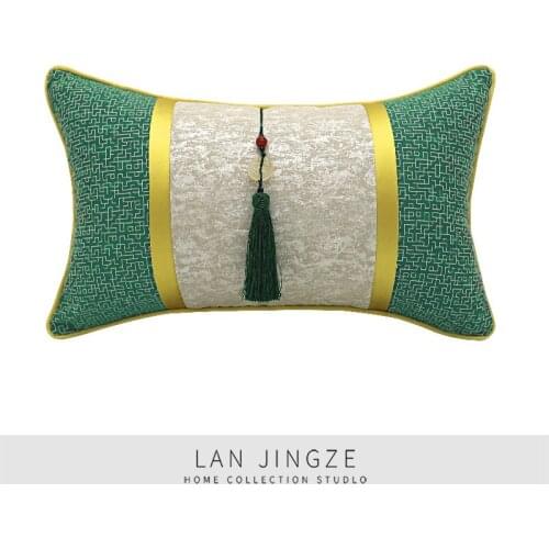 LAN JINGZE Living Room Decorative Cushion Cover Set Green Simple Waist Pillowcase Cushions 30cmx50cm