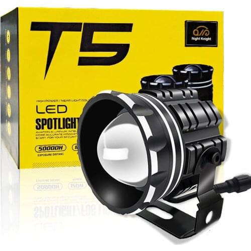 Night knight 2PCS T5 Twocolor Car Motorcycle Led Spotlight Strobe Work Light Three Modes Large Lens Sports Light Drive Headlight