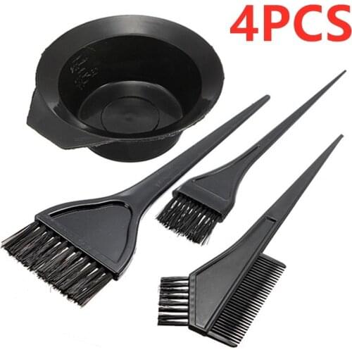 2021 New Black Hair Coloring Dye Comb Color Mixing Bowl DIY Hair Styling Tool Stirring Brush Plastic Hair Dyeing Accessories Kit