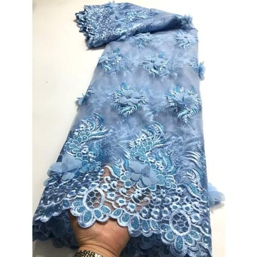 2021 Latest 3D Flowers Lace Fabric With Stones African Lace Fabric High Quality Beaded French Lace Fabric For Wedding M4669