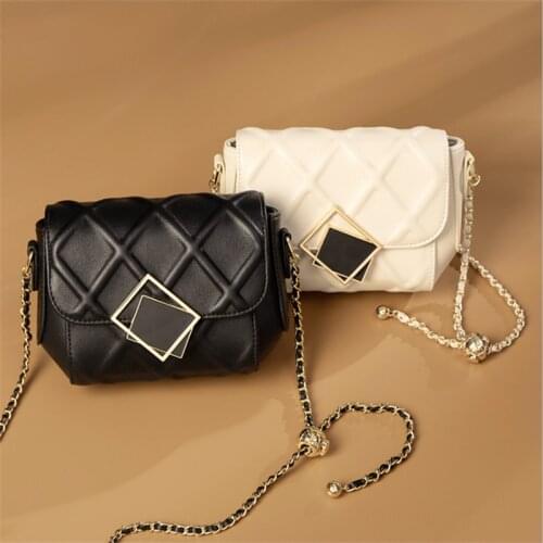 New Arrival Small PU Leather Crossbody Bag With Metal Chain Strap For Women Fashion Leisure Shoulder Bags