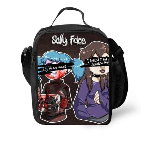 New Style Fashion Sally face Lunch Box For Kids Cartoon Gmeas Lunch Bags For Children Lunch Bag For Grils Boy Gift