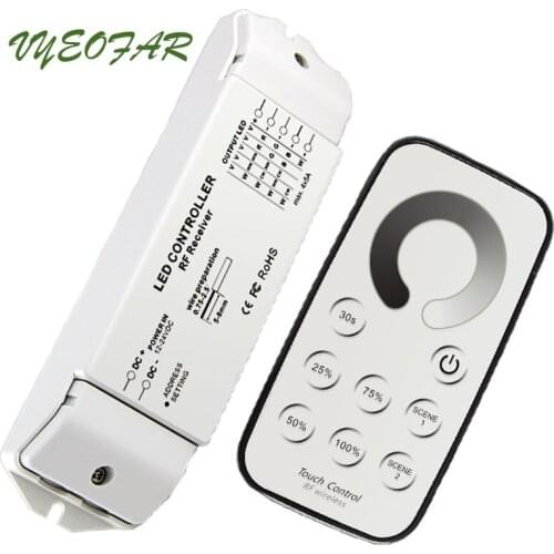 New LED Single Strip Dimmer 12V 24V Controller RF Wireless Remote 5050 3528 Single String Tape Lighting Dimming On Off Switch
