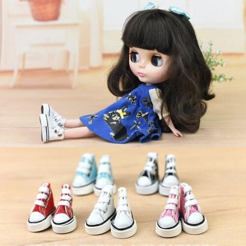 1 Pair 3.5cm Doll Shoes for Blyth Licca Jb Doll Mini Shoes for Russian Doll Sneakers Shoes for 1/6 BJD Doll Doll Accessories