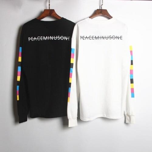 Peaceminusone Shirt PMO FRAGMENT Design Men Women 1:1 Best Quality Top Tees Oversize Long sleeve Black Shirts
