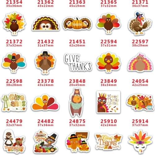 DIY Craft Supplies Sewing Accessories Cartoon Thanksgiving Day Printed Planar Resins Mold 10 Pieces. PR-21354