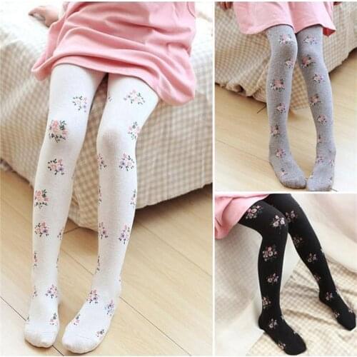 Flower Print Tights for Girls Children Pantyhose Kids Cotton Dance Stockings for Girls Flora Clothing Girls Tights for Kids 3-9Y