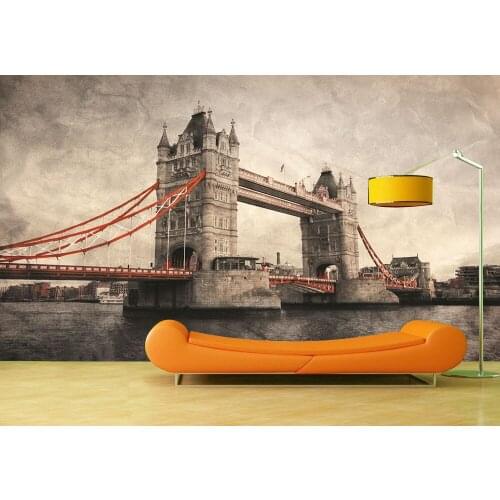 Custom Wallpaper Murals Wall Retro Bridge Self Adhesive Vinyl Wall Sticker Poster Home Decor