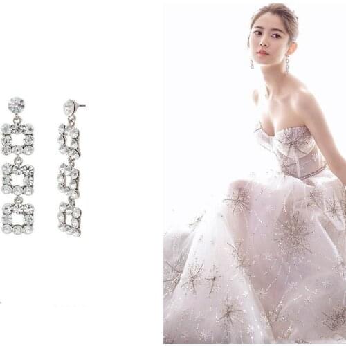 Gem Earrings actress earrings with stylish earrings geometric square earrings