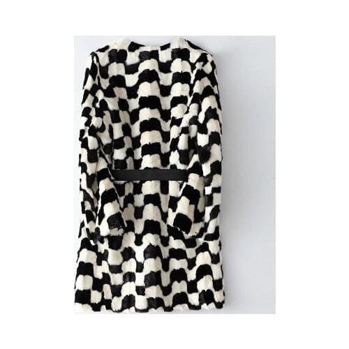 Genuine Fur Women New Mid-Length Real Mink Fur Coat H288