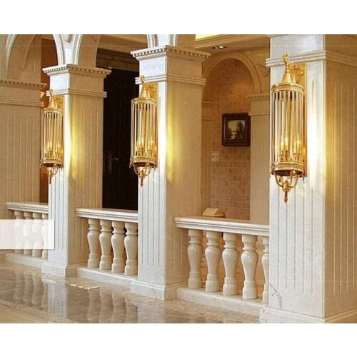 Outdoor lighting large Garden light outdoor Wall Lamp Luminaire led Courtyard H65 Copper Waterproof wall fixtures Exterior light