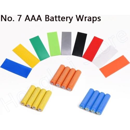 No. 7 AAA Single Battery Wraps PVC Heat Shrink Tubing Repair Protect Heat Shrink Sleeving Colour Select