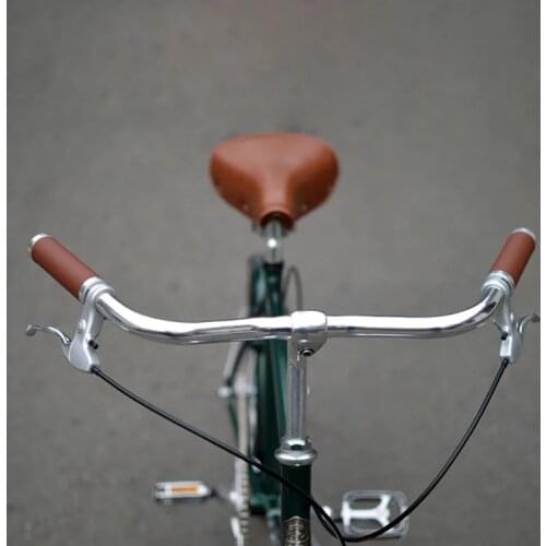 Vintage Bike Swallow-shaped Handlebar Aluminum Alloy Retro 20 Inch Commuter Bicycle 560mm 25.4mm Silver Color
