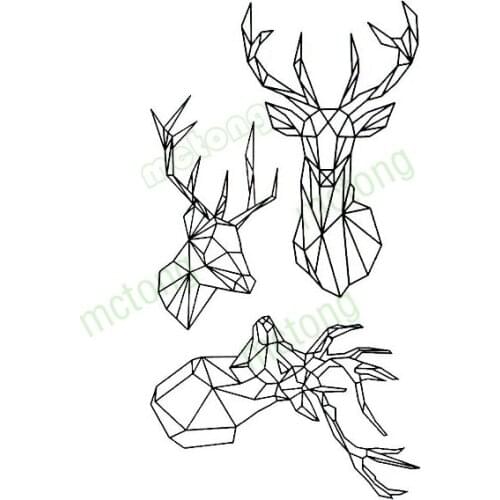 Waterproof Temporary tatoo stickers simplify Geometry deer tatto Tatuajes Hand Tatouage Body flash fakeTattoo Sticker Taty