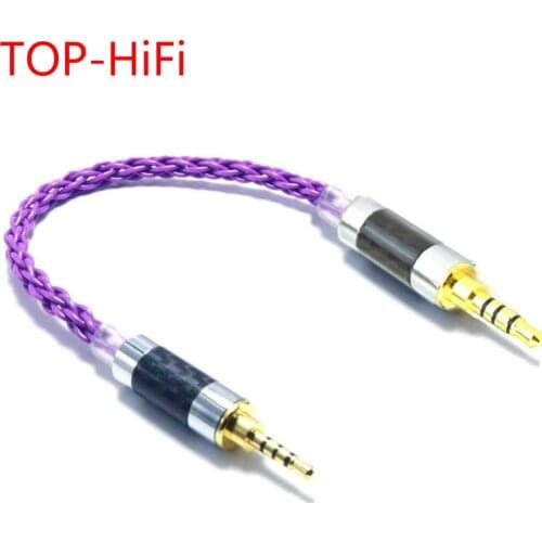 TOP-HiFi Carbon Fiber 2.5mm TRRS Balanced Male to 3.5mm TRRS Balanced Male Audio Adapter Cable 3.5mm to 2.5mm TRRS Cable