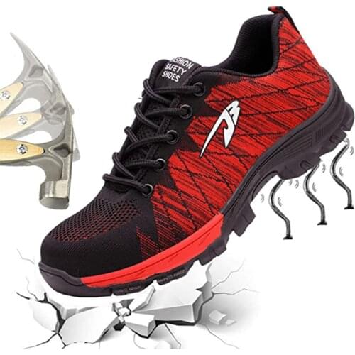 Safety Shoes Men Women Work Shoes Steel Toe Lightweight Breathable Puncture Proof Protective Shoes Outdoor Hiking Casual Sneaker