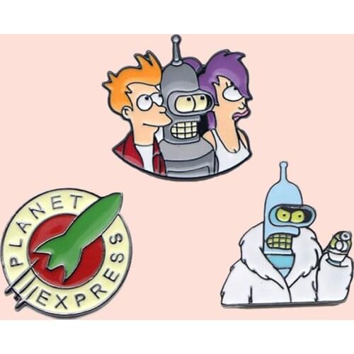 ZF297 Cartoon Icons Style Metal Enamel Badge Buttons Brooch Anime Lovers Denim Shirt Lapel Pins