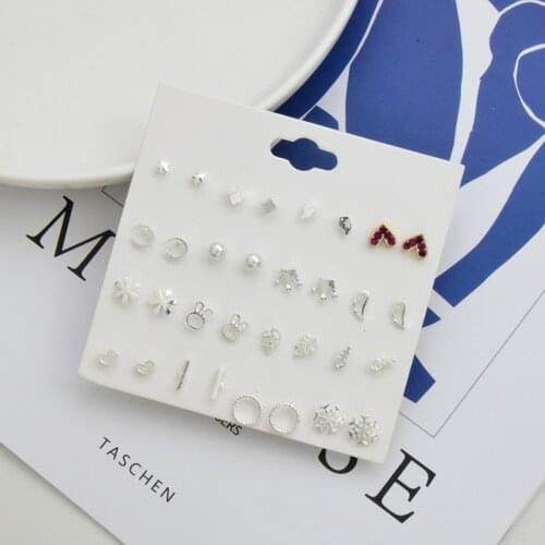 Stud Earrings for Women kolczyki Fashion Jewelry 2021 Five-pointed Star Snowflake Crown Earrings Birthday Gifts bijoux femme