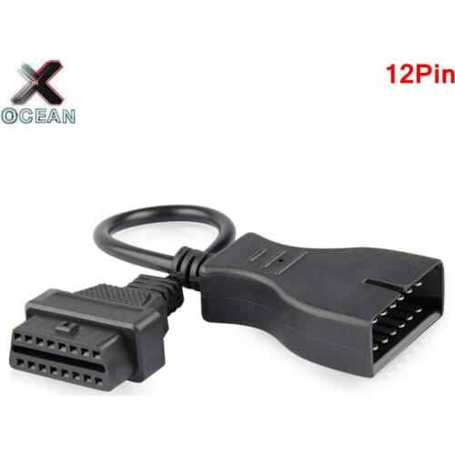 10Pcs For GM12 OBD2 Adapter Cable for G-M 12 Pin to ODB2 16Pin Cable for GM12 OBDII Connector OBD1 Auto Diagnosis Tool forGM 12