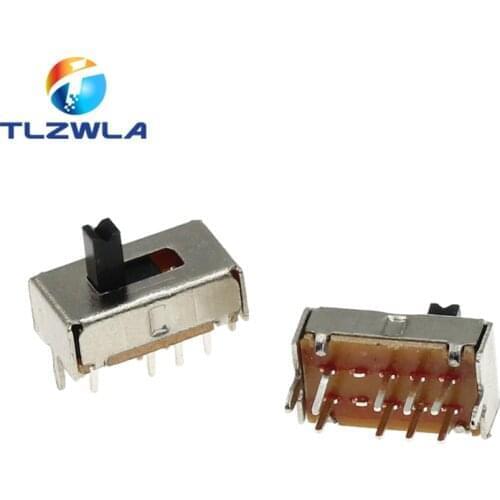 10PCS SS23D07 8 PINS 3 Position 2P3T Toggle Switch Double Vertical Sliding Switch Handle Length 5MM Bracket
