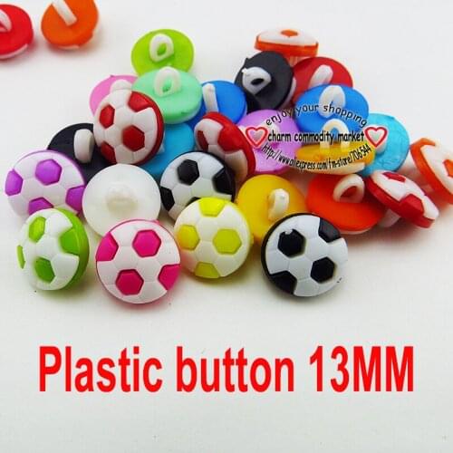 100PCS 13MM mixed football Dyed Plastic buttons coat boots sewing clothes accessory P-178