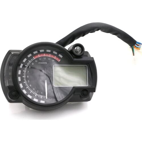 15000rpm Motorcycle Adjustable LCD Digital Light Speedometer Tachometer Odometer Gauge Touring Cruiser Chopper Cafe Racer