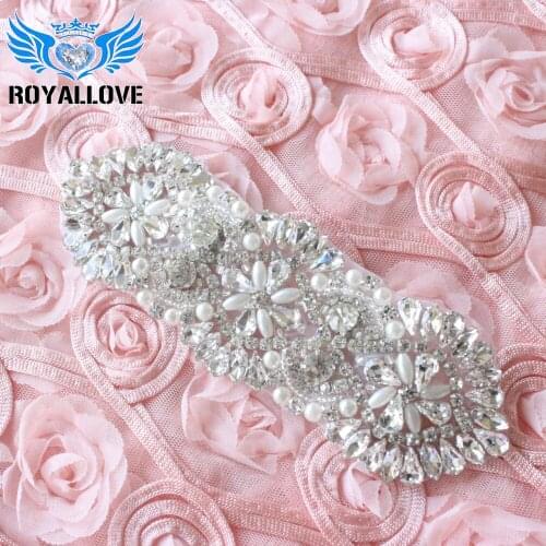 30pcs/lot Wholesale handmade high quality dazzling beaded Trim DIY Crystal Clear Rhinestones Applique For Wedding Decoration