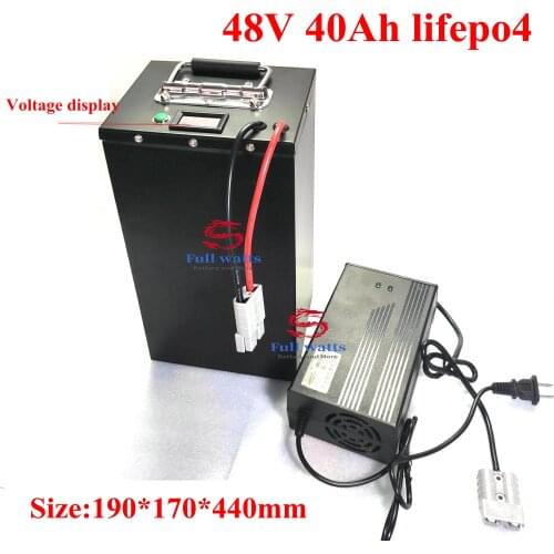 48V 40Ah Lifepo4 lithium battery BMS for 1000w 2000w Scooter bike tricycle boat backup power + 5A charger