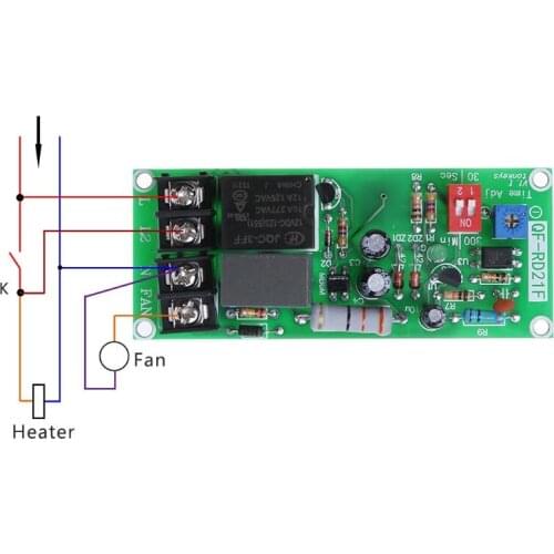 AC100V-220V Adjustable Timer Control Relay Module Turn Off Delay Switch Board For Exhaust Fan D55F