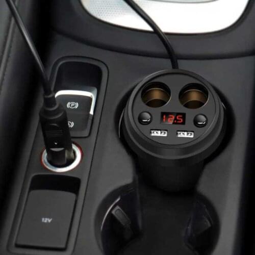 OLPAY Car Charger Cup Phone Holder Cigarette Lighter Sockets Power Adapter with Dual USB Ports LED for Android iPhone
