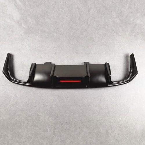 Car Accessories PP Material Rear Diffuser Lip Spoiler For VW CC Rear Bumper With LED Light 2013-2017