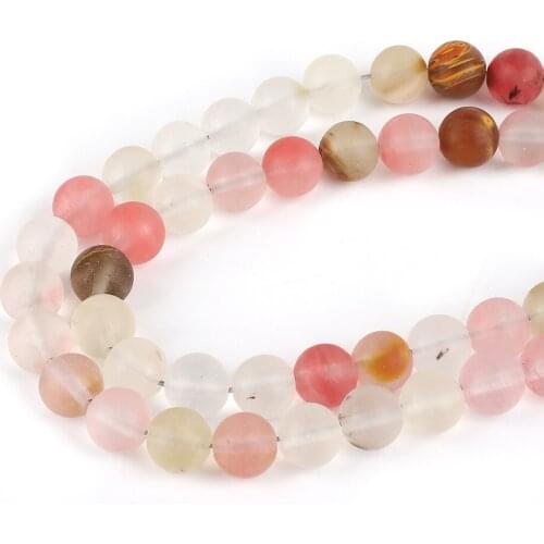 38-95pcs 4-10mm Natural Frosted Watermelon Skin Beads For Jewelry Making Findings Necklace Bracelet Earrings Findings