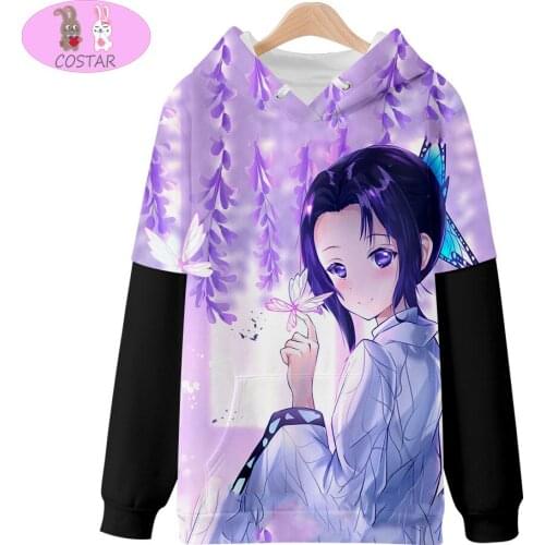 COSTAR Hot Anime Demon Slayer Kimetsu no Yaiba Nezuko Zenitsu Giyuu Kanao Shinobu Printed Hoodies Fashion Kids Sweatershirt