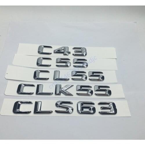 For Mercedes Benz AMG C CLK CLS Class C43 C55 CL55 CLK55 CLS63 Trunk Rear Emblem Badge Chrome Letters sticker