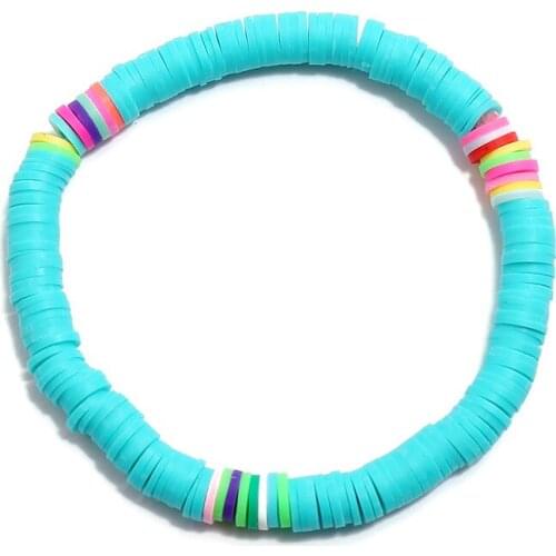 Ethnic Handmade Colored Dazzling Polymer Clay Beaded Bracelet Polymer Clay Beads Bracelets Stacked Bracelets Wholesale