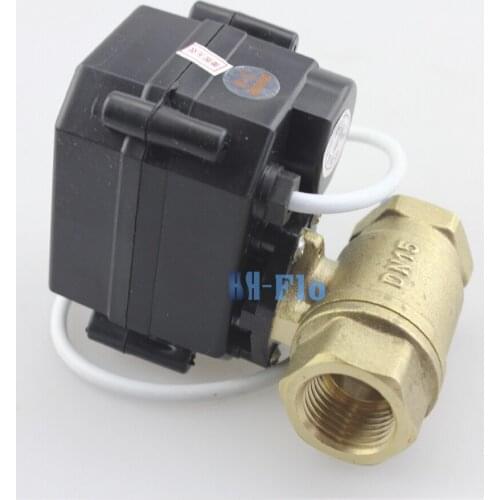 HSH-Flo 1/2" DN15 DC3-6V Brass Two Way Electrical Ball Valve, CR-02 3 Wires Motorized Ball Valve