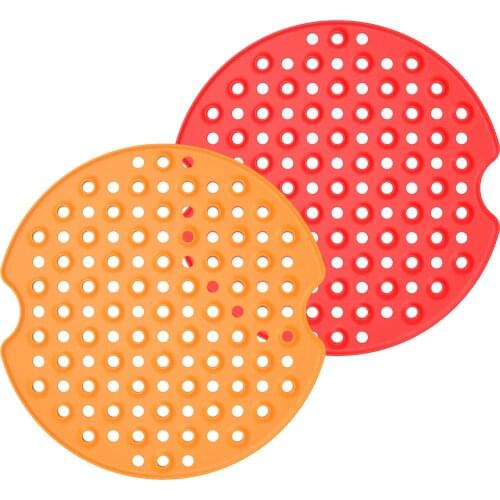 Round Square Silicone Baking Mat Heat Resistant Fryer Lined Non-Stick Reusable Air Fryer Baskets Non-slip Home Kitchen Supplies