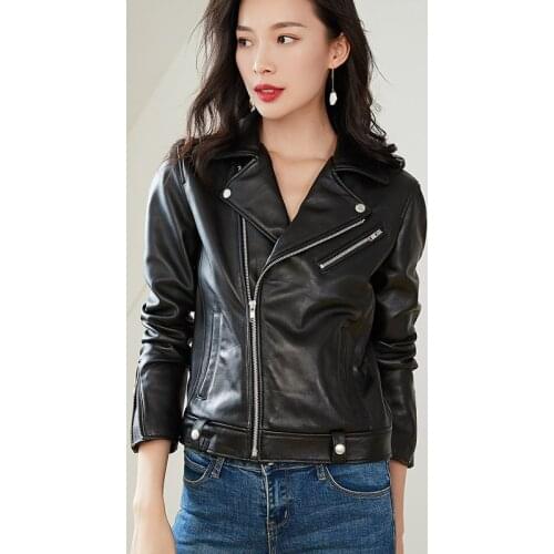 Fashion Genuine Leather Coats Motorcycle Jacket Real Sheepskin Coat Slim Women Korean Spring Clothes Veste En Cuir 2021 WPY2842