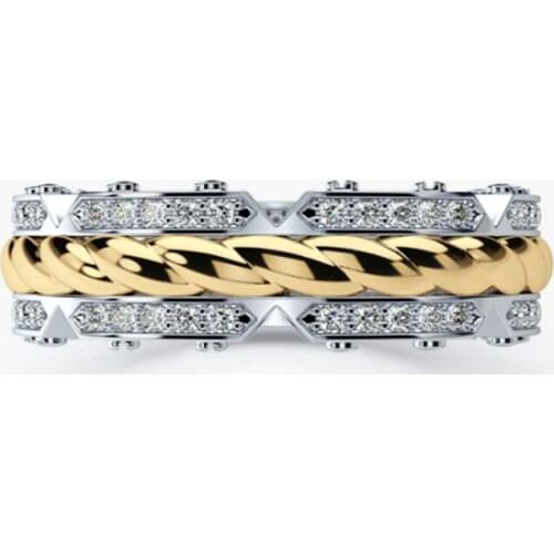 Trendy Classic Punk Finger Rings Two Tone Tyre Shaped Design Euro Stylish Unisex Accessories Rings