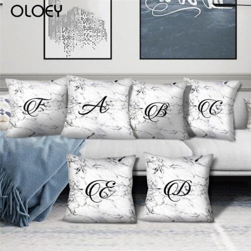 Letter Pattern Pillowcase Polyester Square Pillowcase Bedroom Soft Pillowcase Home Bedroom Car Decorative Pillowcase 45 * 45cm