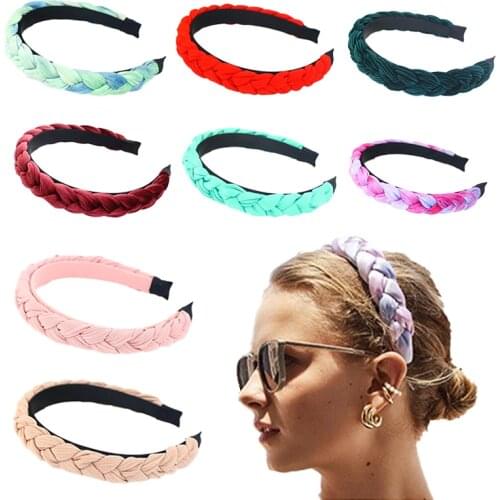 Hairbands Womens Hair Accessories 2021 Braided Wide Bezel Hair Hoop Fashion Headbands For Women New Door Hair Circles